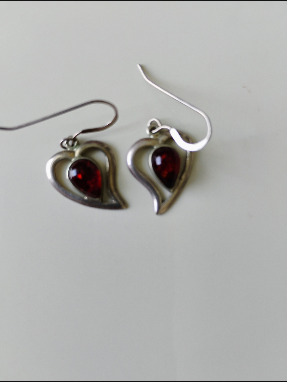 Amber Heart Drop Earrings